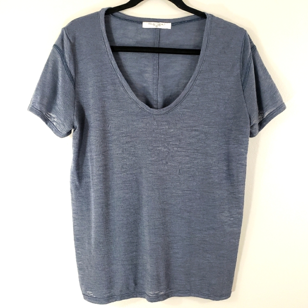PROJECT SOCIAL T textured slub knit Vneck tshirt